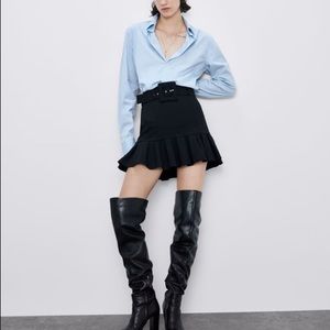 NWT Black Pleated Mini Skirt - ZARA